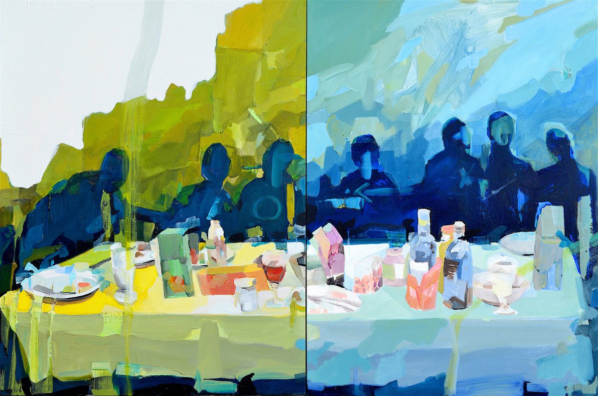 Expressive Portrait Oil Painting By Melinda Matyas, 47 X 32", Seven Days Running Over The Fields, Original Artwork