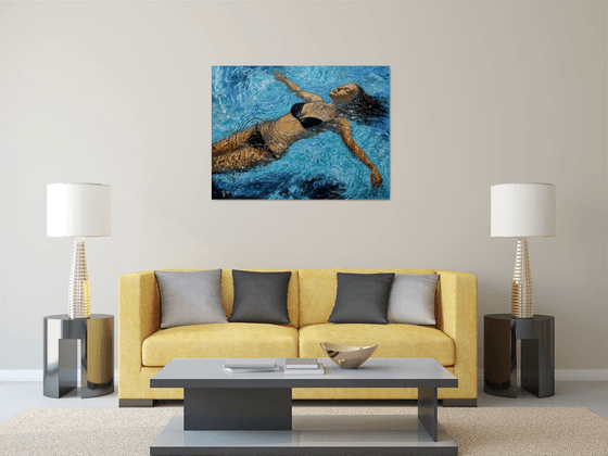 Girl swimming65(48x36 in)