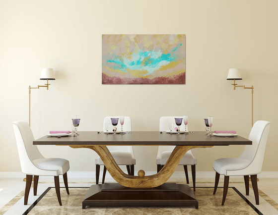 Fulfillment -  between earth and sky; large, colorful abstract; earth colors; home, office decor; gift idea