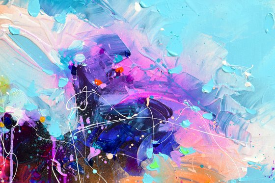 Fresh Moods 88 - 150x60 cm Large Abstract Pallet Knife Colourful Painting