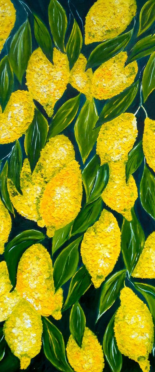 "Lemons paradise" 30*50cm\12*20"\lemons on branch by Halyna Kirichenko