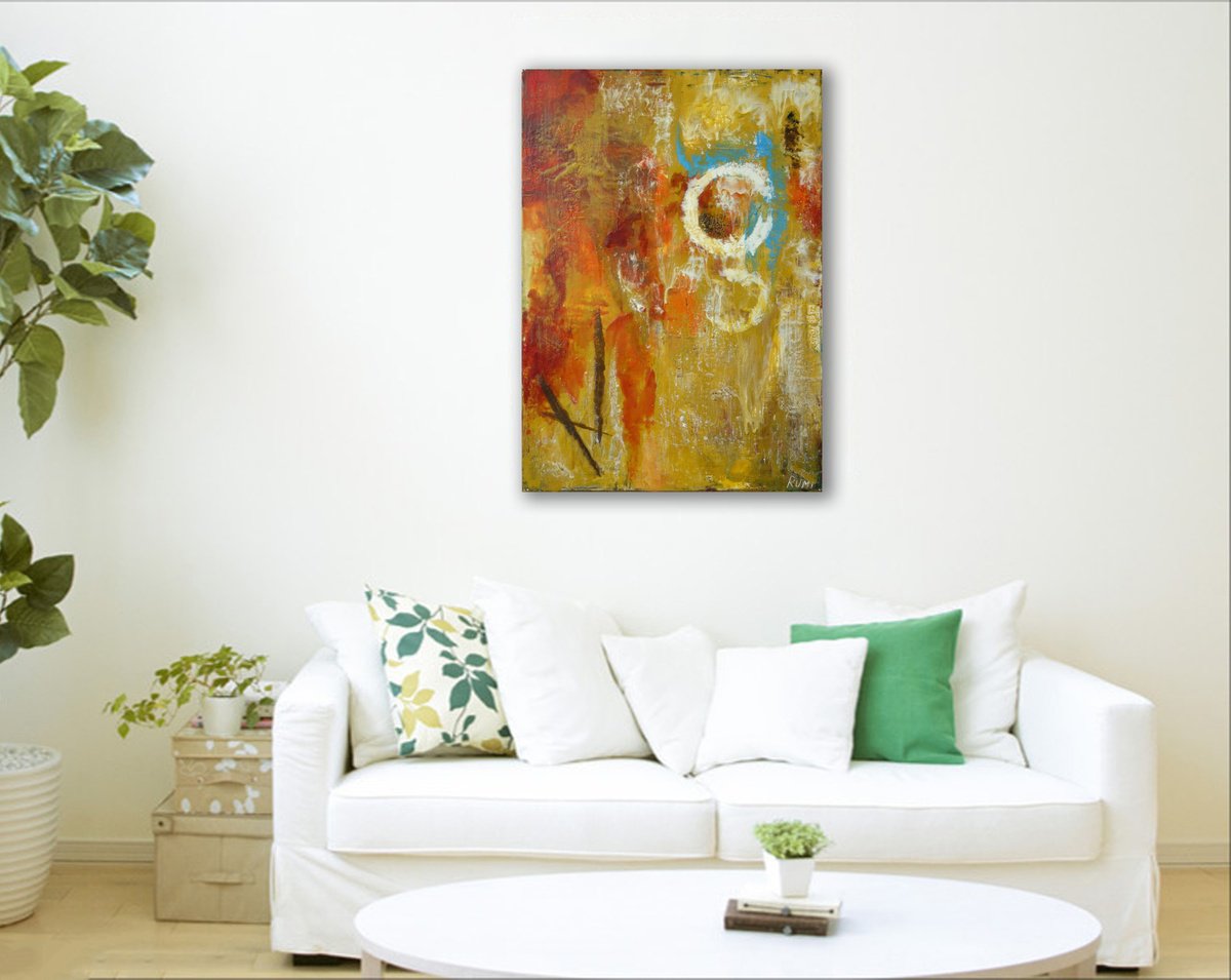 Abstract Oil Painting By Rumen Spasov, 20 X 28", Bright Days, Original Artwork