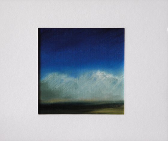 Cloudy landscape -  Miniature Small size affordable art - Ideal decoration - Ready to frame