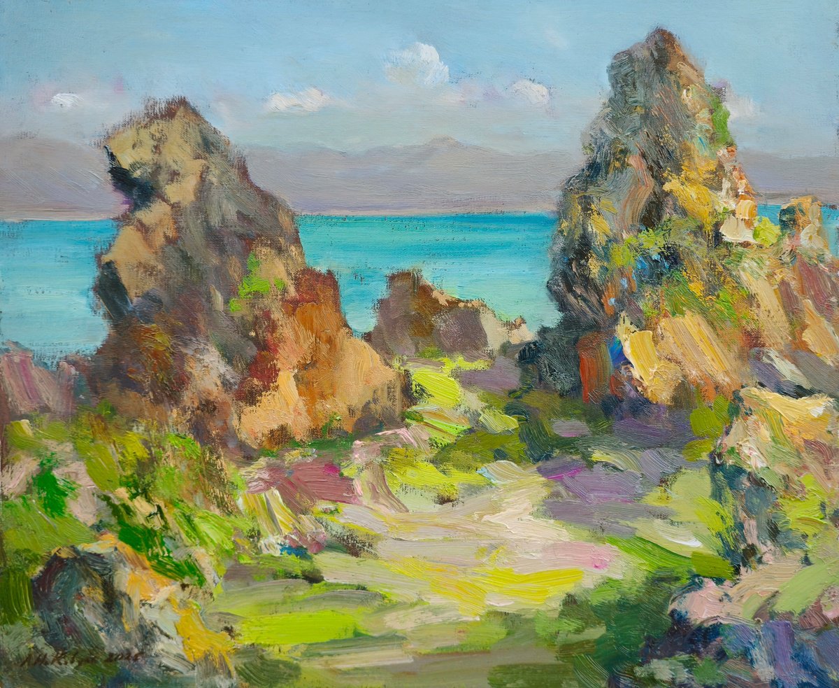 Impressionistic Landscape Oil Painting By Hrachya Hakobyan, 24 X 20, Landscape - One Of Kond, Original Artwork