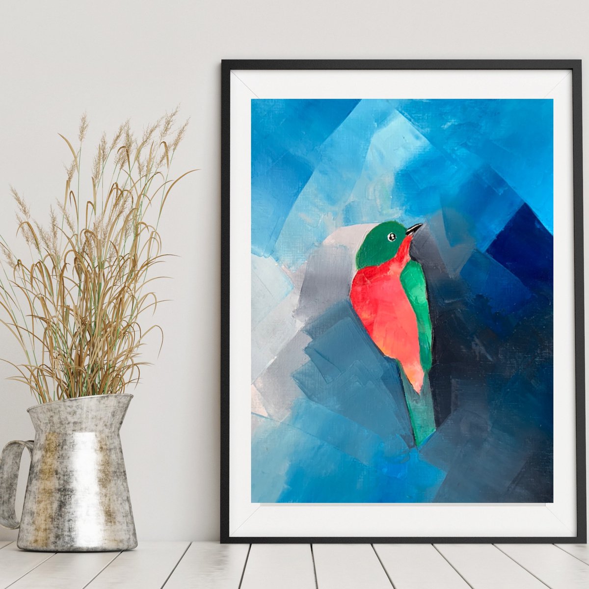 Bird in colorful garden #2 by Olha Gitman