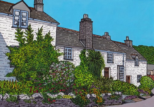 "Boscastle village cottages" by Tim Treagust