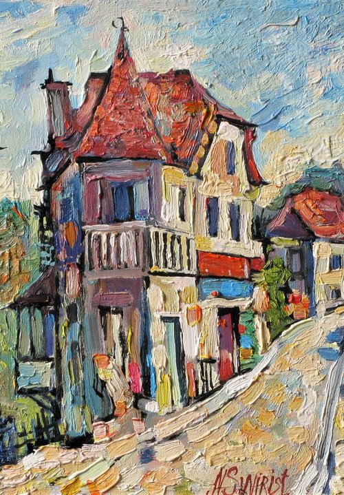 Street in Carennac. by Nikifor Swiristuhin