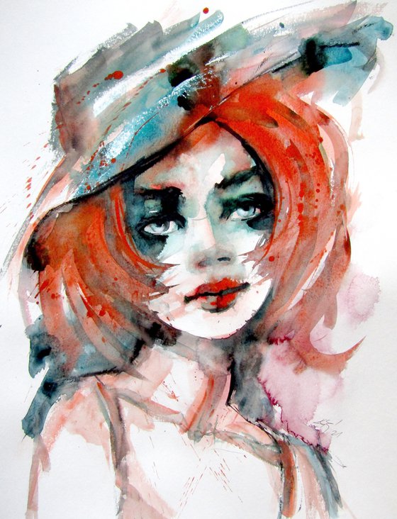 Portrait of a girl with hat