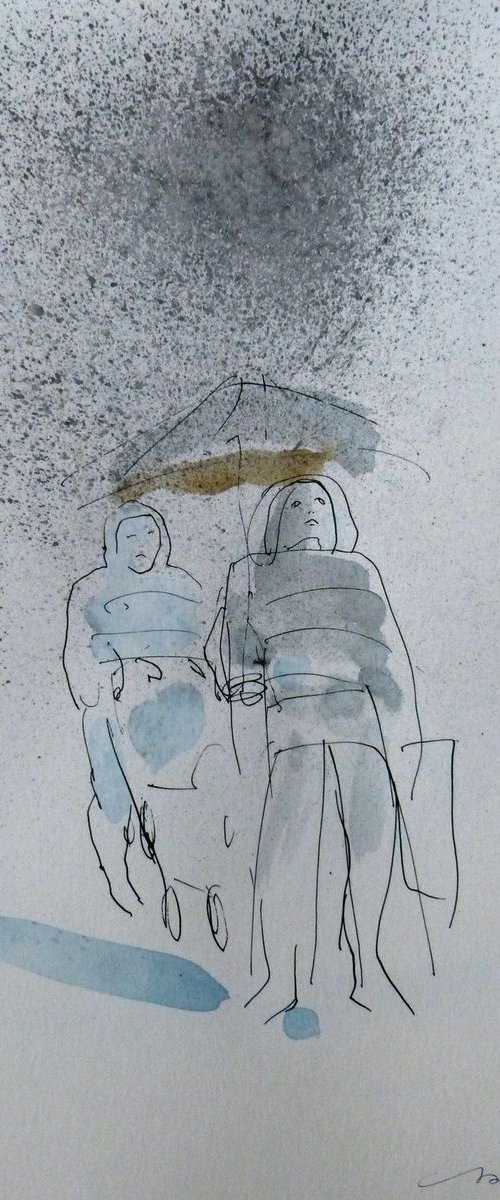 Umbrellas of Paris 2, 21x29 cm by Frederic Belaubre