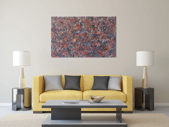 Abstract J. Pollock style acrylic on CANVAS by M.Y.