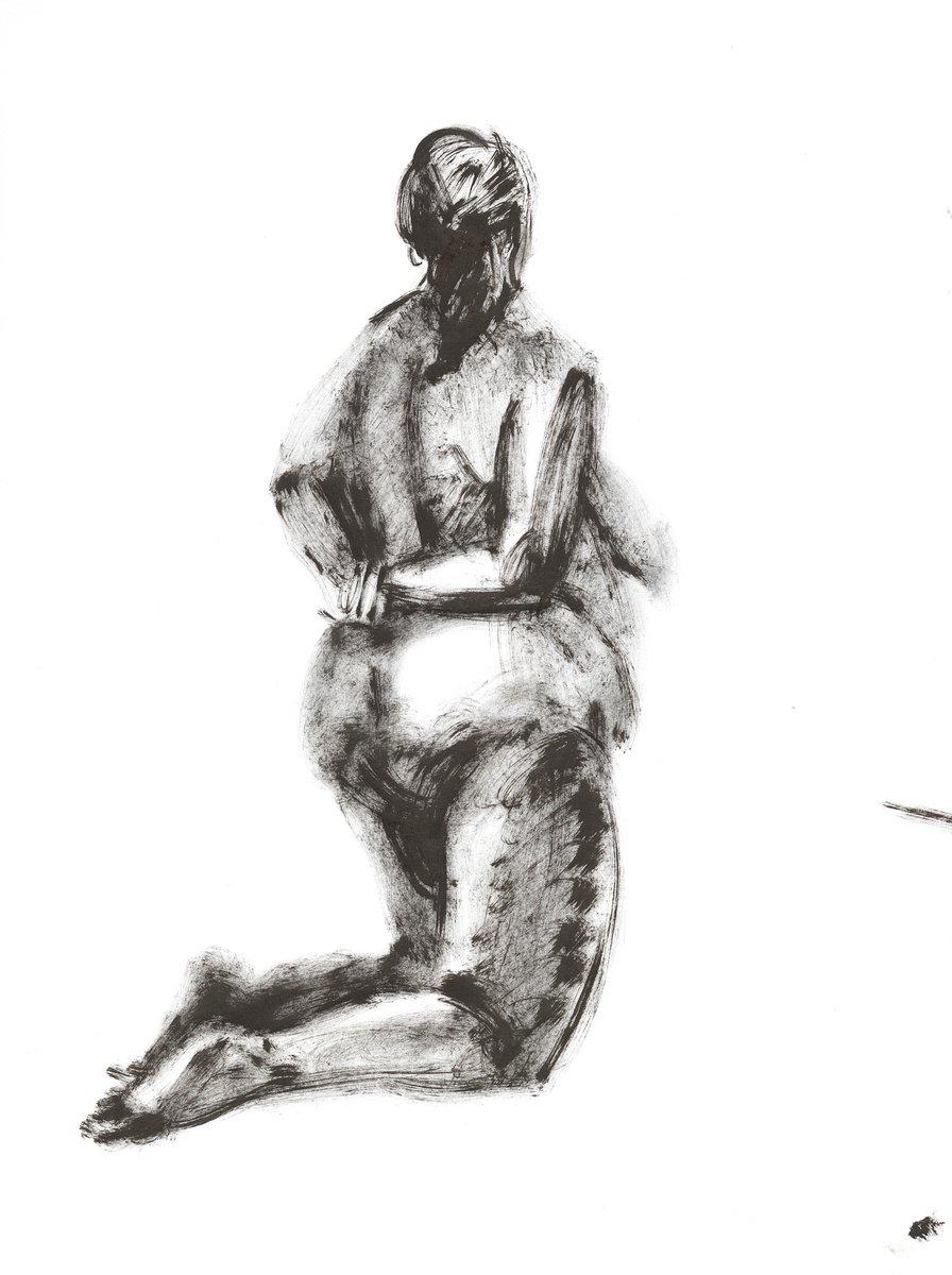 Big Nude.Ink.Dry Brush #3 by Natalia Ushakova