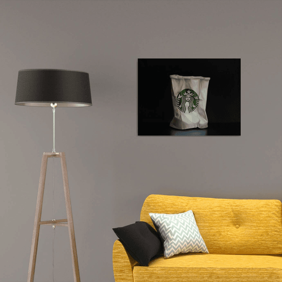 Crumpled Starbucks paper cup Painting