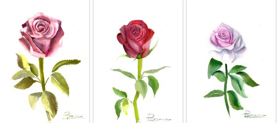 Set of 3 Roses