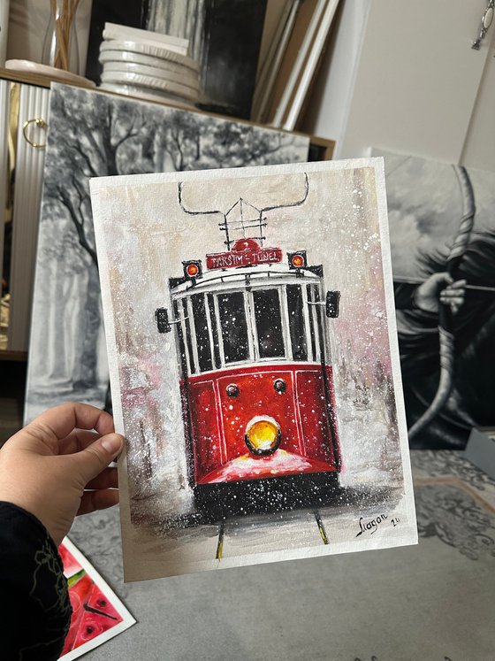 Red Tram in Istanbul
