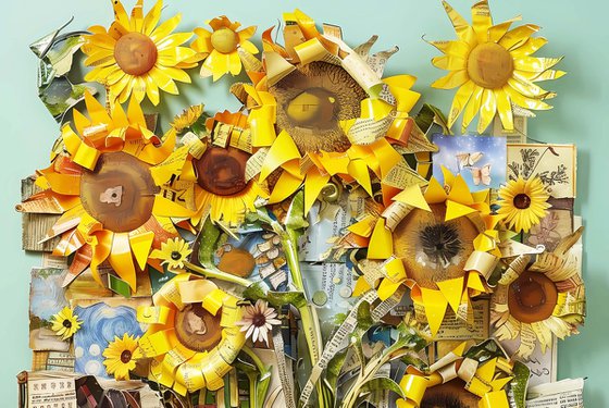 3D sunflowers sculpture