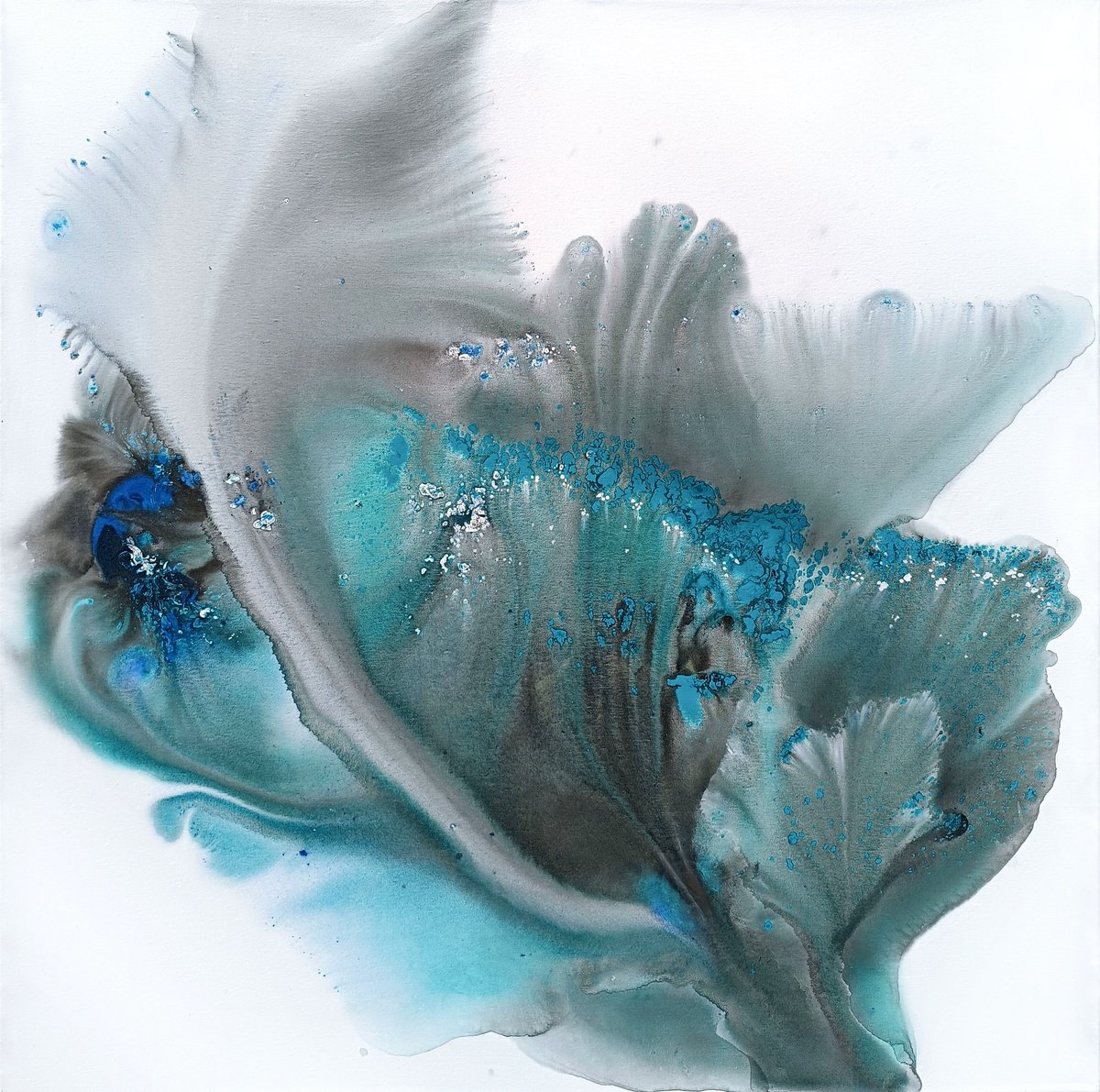 Abstract Acrylic Painting By Muriel Napoli, 39 X 39", Nature 449, Original Artwork