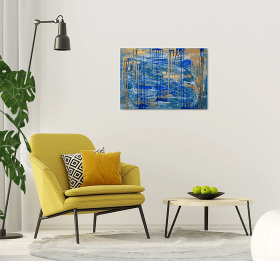 Merger. Gold and Blue /  ORIGINAL PAINTING