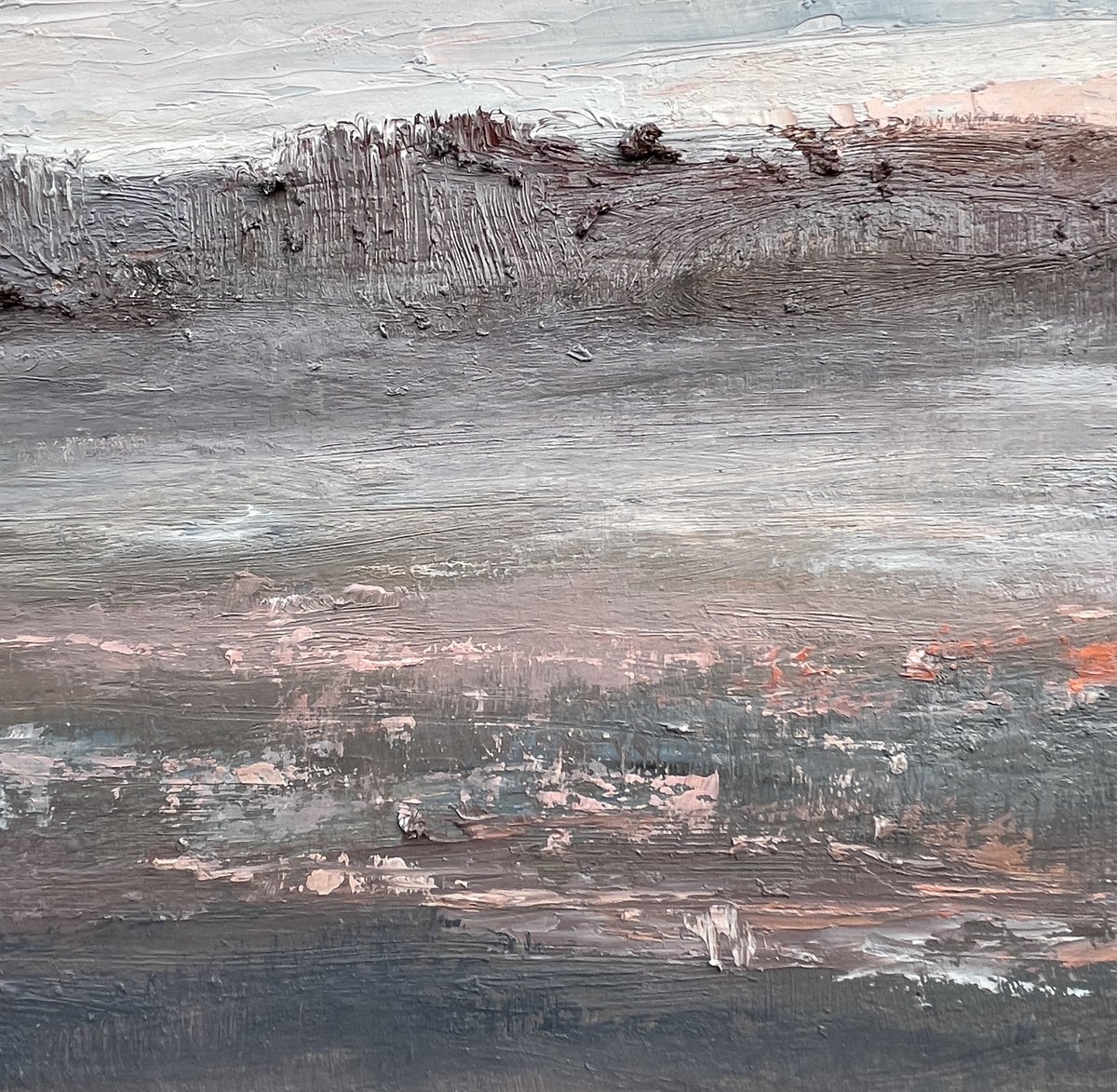 Impressionistic Landscape Oil Painting By Sherry Edmondson, 39 X 35", Morning Quiet - Quiet Morning, Original Artwork