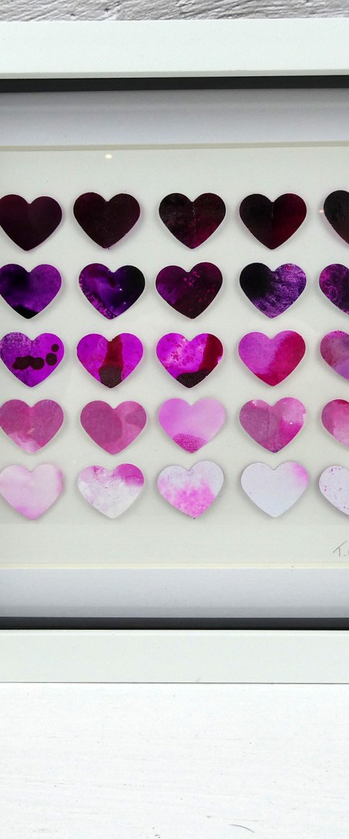 25 Pink Hearts by Tracey Mason