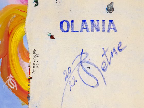 Olania (XXL) - (H)150x(W)140 cm. Willem de Kooning Style by Retne