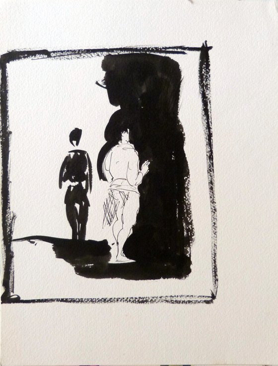 Black and White Couple, ink on paper 30x23 cm