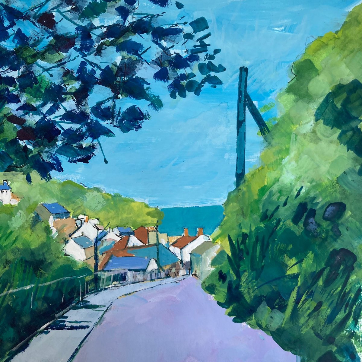 Impressionistic Painting , Llangrannog By Stuart Roper, 7 X 7, Artwork For Sale On Artfinder