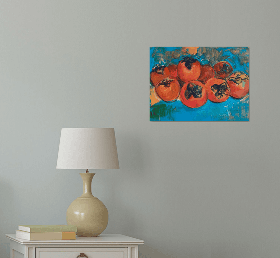 Persimmons on the table