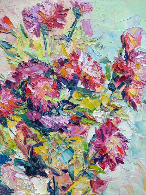 Violet chrysanthemums