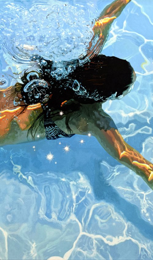 Azure - Underwater Painting by Abi Whitlock