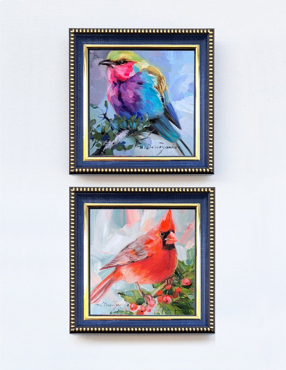 Impressionistic Animal Oil Painting By Nataly Derevyanko, 5 X 5", Small Things, Original Artwork