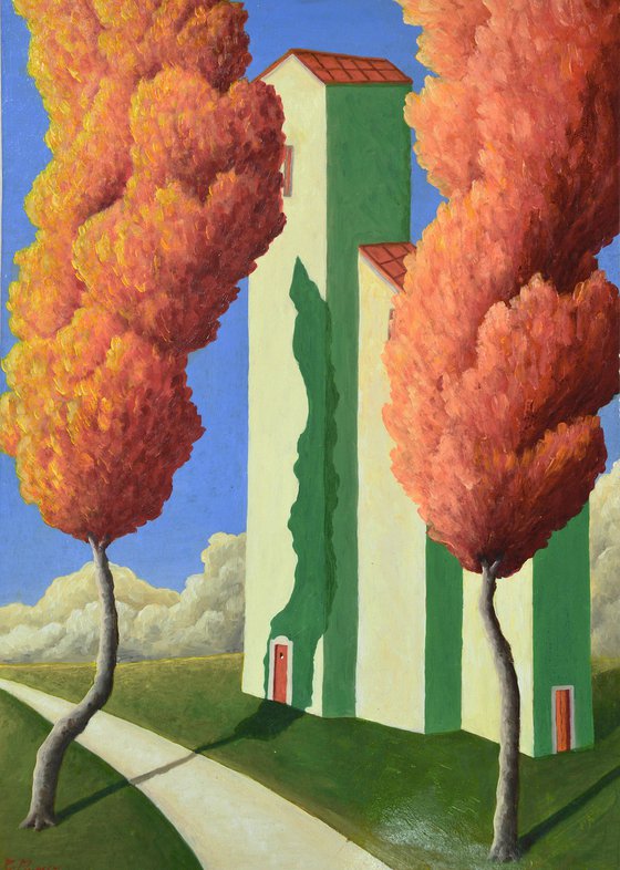 Paesaggio con alberi