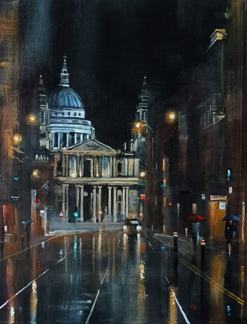 Late night London, St Pauls at Ludgate by Alan Harris