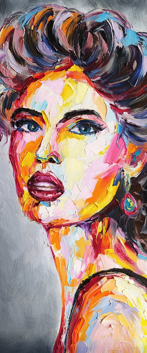 Face to face - portrait oil painting, woman face oil, portrait, woman, oil painting woman, face, oil painting by Anastasia Kozorez