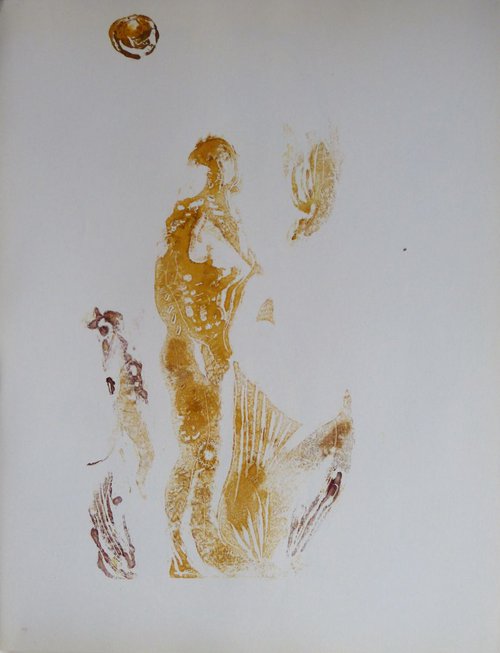 Sunshine 2,  monoprint  65x50 cm by Frederic Belaubre