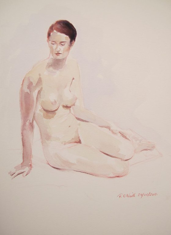 seated female nude