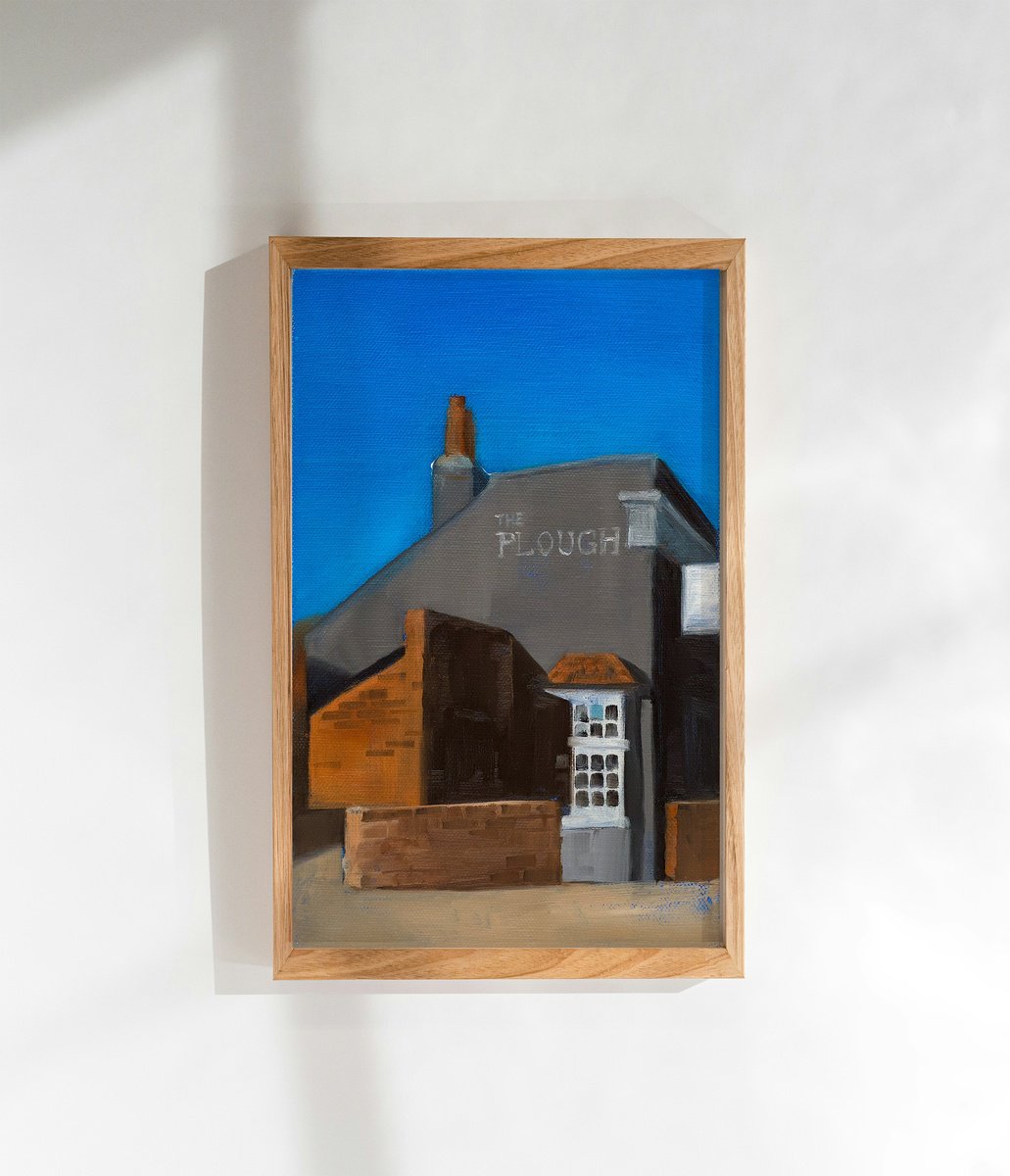 Impressionistic Cityscapes Oil Painting By Ara Youn, 6 X 10, The Plough, Original Artwork