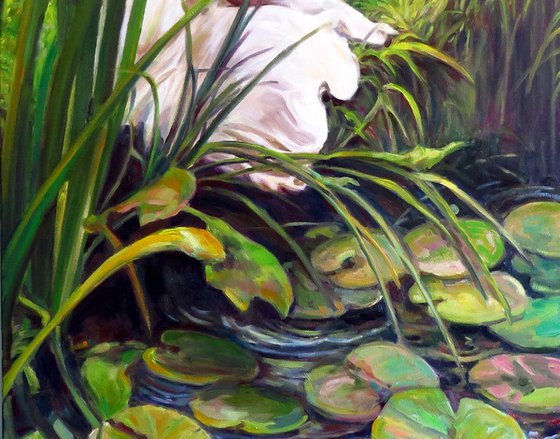 Summer Pond, Contemporary Art, Figurative,