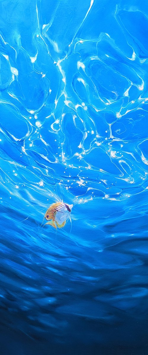 Looking Beyond the Blue, underwater seascape with fish by Gill Bustamante