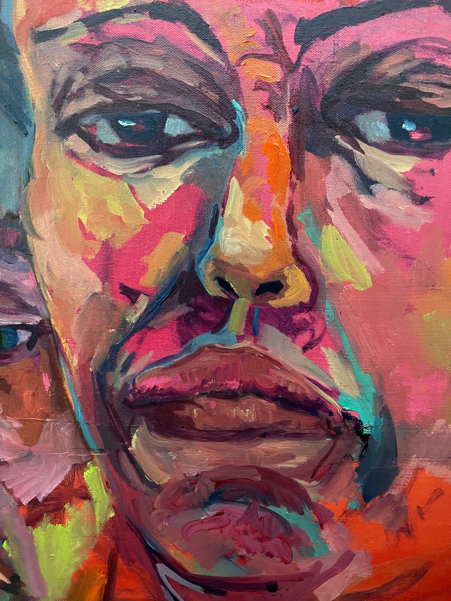 Impressionistic Portrait Oil Painting By Ulli Schmitt, 24 X 31", Friends, Original Artwork