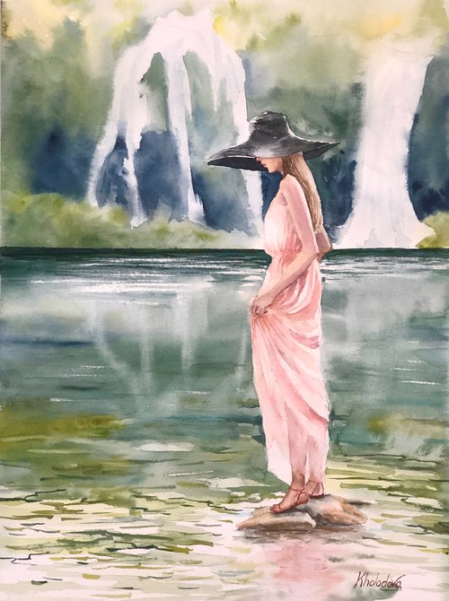 By waterfall by Olga Kholodova