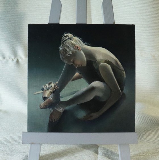 Days End, Exhausted Ballerina, Young Dancer Painting