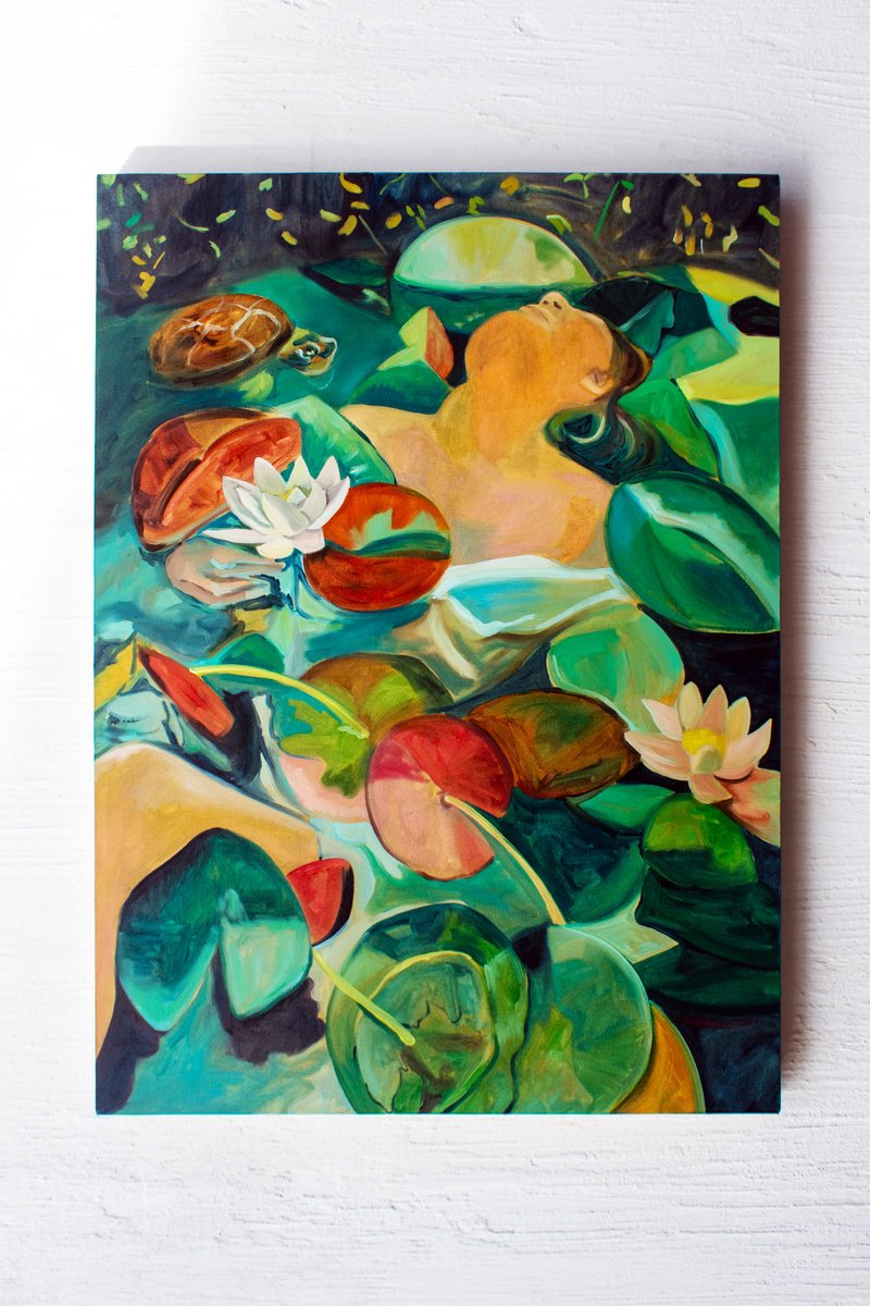 Impressionistic Botanical Oil Painting By Ben Stephenson, 29 X 41, Bathe, Original Artwork