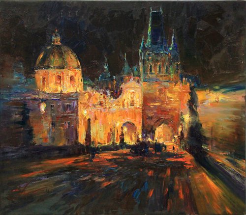 Night lights of Prague by Sergei Chernyakovsky