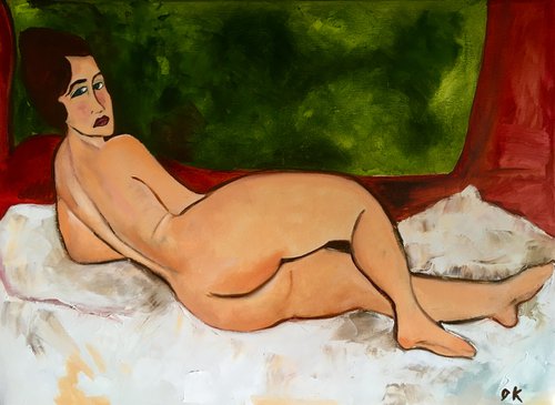 Nude #3 inspired by Amedeo Modigliani artworks by Olga Koval