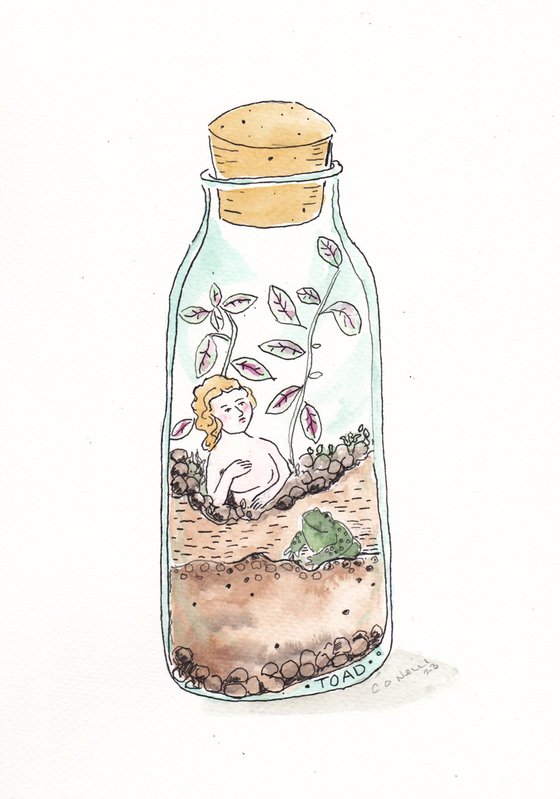 China Girl in a Terrarium and Toad
