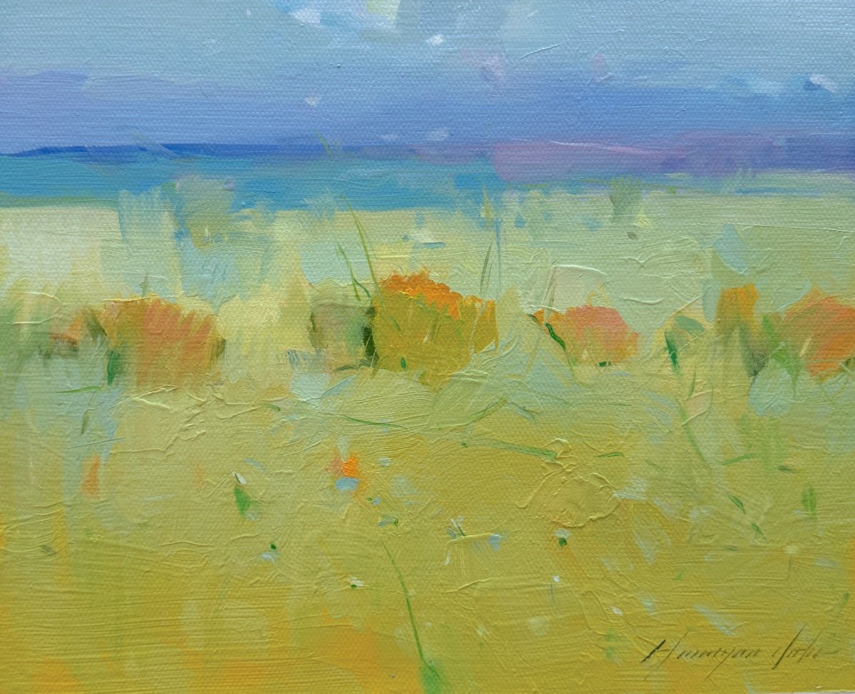 Impressionistic Landscape Oil Painting By Vahe Yeremyan, 13 X 10", Landscape, Original Artwork