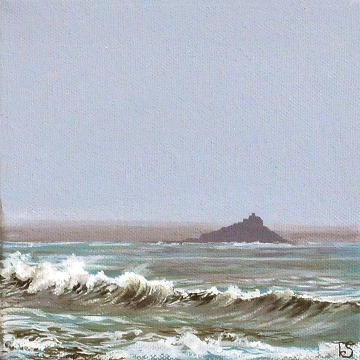 Impressionistic Landscape Acrylic Painting By Theresa Shaw, 13 X 13", Riding The Storm, Original Artwork