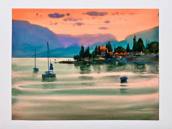 Sunset over Lake Garda