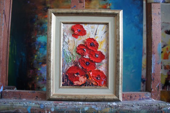 Poppies, oil painting