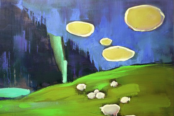 A random passerby. Mountain landscape